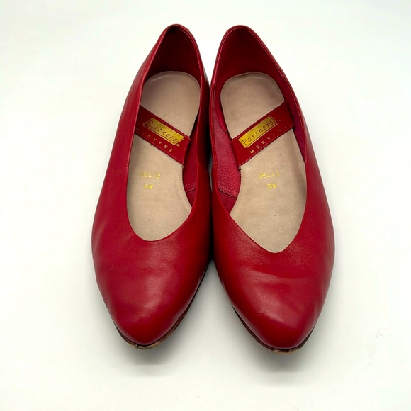 Vintage 90s Partners Mervyns Fuisha Pink Leather Pointed Toe Shoe Slip On Flats - Picture 1 of 16